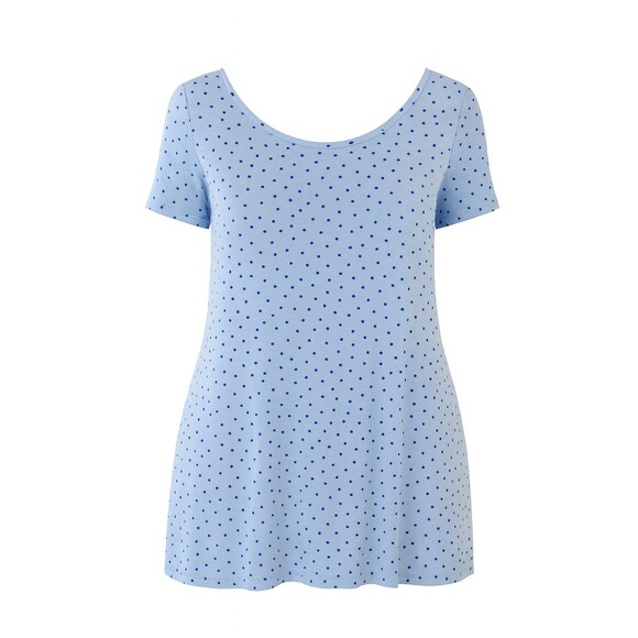 Jacklyn Smith Collection Dress Women XXL Blue Polka Dot Short Sleeve Casual - Picture 1 of 8